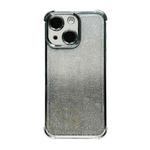 For iPhone 14 Plus Electrpolated Glitter Four-corner Shockproof Space TPU Phone Case(Gradient Silver)