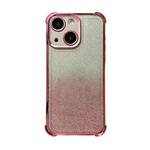 For iPhone 13 Electrpolated Glitter Four-corner Shockproof Space TPU Phone Case(Gradient Pink)