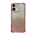 For iPhone 12 Electrpolated Glitter Four-corner Shockproof Space TPU Phone Case(Gradient Pink)