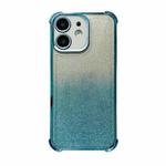 For iPhone 12 Electrpolated Glitter Four-corner Shockproof Space TPU Phone Case(Gradient Blue)