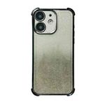 For iPhone 12 Electrpolated Glitter Four-corner Shockproof Space TPU Phone Case(Gradient Black)