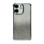 For iPhone 12 Electrpolated Glitter Four-corner Shockproof Space TPU Phone Case(Gradient Silver)