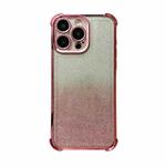 For iPhone 12 Pro Max Electrpolated Glitter Four-corner Shockproof Space TPU Phone Case(Gradient Pink)