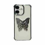 For iPhone 16 Electrpolated 3D Butterfly Holder TPU Phone Case(Silver)