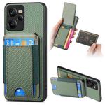 For Realme C35 Carbon Fiber Vertical Flip Wallet Stand Phone Case(Green)