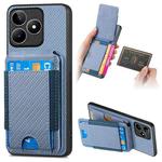 For Realme C53 Carbon Fiber Vertical Flip Wallet Stand Phone Case(Blue)