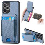 For Realme Neo7 Carbon Fiber Vertical Flip Wallet Stand Phone Case(Blue)