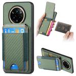 For Realme 14 Pro Carbon Fiber Vertical Flip Wallet Stand Phone Case(Green)