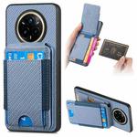 For Realme 14 Pro+ Carbon Fiber Vertical Flip Wallet Stand Phone Case(Blue)