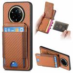 For Realme 14 Pro+ Carbon Fiber Vertical Flip Wallet Stand Phone Case(Brown)