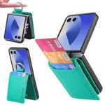 For Samsung Galaxy Z Flip7 5G Litchi Texture Leather Ring Wallet Phone Case(Green)