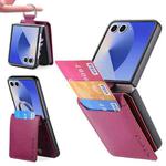 For Samsung Galaxy Z Flip7 5G Litchi Texture Leather Ring Wallet Phone Case(Purple)