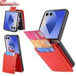 For Samsung Galaxy Z Flip7 5G Litchi Texture Leather Ring Wallet Phone Case(Orange)
