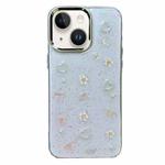 For iPhone 14 Plus 3D Bow Pearl Love Flower TPU Phone Case(Butterfly Love Flowers)