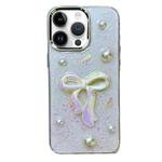 For iPhone 13 Pro 3D Bow Pearl Love Flower TPU Phone Case(Pearl Bow)