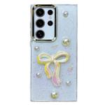 For Samsung Galaxy S24 Ultra 5G Three-dimensional Bow Pearl Love Flower TPU  Phone Case(Pearl Bow)