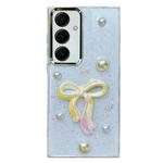 For Samsung Galaxy A15 Three-dimensional Bow Pearl Love Flower TPU  Phone Case(Pearl Bow)
