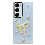 For Samsung Galaxy S23+ 5G Three-dimensional Bow Pearl Love Flower TPU  Phone Case(Pearl Bow)