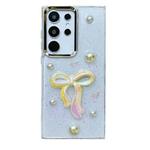For Samsung Galaxy S25 Ultra 5G Three-dimensional Bow Pearl Love Flower TPU  Phone Case(Pearl Bow)