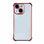 For iPhone 15 Plus Electrpolated Space Four-corner Shockproof TPU Phone Case(Pink)