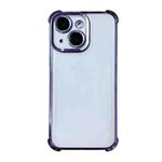 For iPhone 14 Electrpolated Space Four-corner Shockproof TPU Phone Case(Purple)