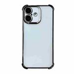 For iPhone 16 Electrpolated Space Four-corner Shockproof TPU Phone Case(Black)