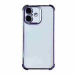For iPhone 16 Electrpolated Space Four-corner Shockproof TPU Phone Case(Purple)