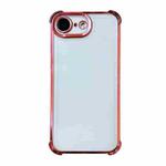 For iPhone 16e Electrpolated Space Four-corner Shockproof TPU Phone Case(Pink)