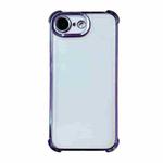 For iPhone 16e Electrpolated Space Four-corner Shockproof TPU Phone Case(Purple)