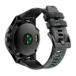 For Garmin Fenix 7X / 7X Pro / Tactix 7 Camouflage Quick Release Silicone Watch Band(Black)