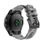 For Garmin Fenix 7X / 7X Pro / Tactix 7 Camouflage Quick Release Silicone Watch Band(Gray)