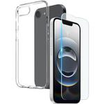 For iPhone 16e NORTHJO 2 in 1 TPU Phone Case Screen Protector Tempered Glass Film(Clear)