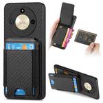 For Honor X40 / X9a Carbon Fiber Vertical Flip Wallet Stand Phone Case(Black)