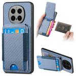 For Honor Magic7 Pro Carbon Fiber Vertical Flip Wallet Stand Phone Case(Blue)