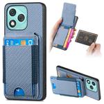 For Honor 400 Lite Global Carbon Fiber Vertical Flip Wallet Stand Phone Case(Blue)