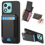 For Honor 400 Lite Global Carbon Fiber Vertical Flip Wallet Stand Phone Case(Black)