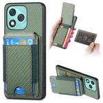 For Honor 400 Lite Global Carbon Fiber Vertical Flip Wallet Stand Phone Case(Green)