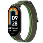 For Xiaomi Mi Band 8 Loop Nylon Hook and Loop Fastener Watch Band(Blackish Green)