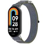 For Xiaomi Mi Band 8 Loop Nylon Hook and Loop Fastener Watch Band(Green Gray)