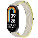 For Xiaomi Mi Band 8 Loop Nylon Hook and Loop Fastener Watch Band(Yellow Gray)