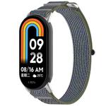 For Xiaomi Mi Band 8 NFC Loop Nylon Hook and Loop Fastener Watch Band(Green Gray)