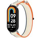 For Xiaomi Mi Band 8 NFC Loop Nylon Hook and Loop Fastener Watch Band(Orange Beige)