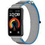 For Huawei Band 9 NFC Loop Nylon Hook and Loop Fastener Watch Band(Blue Gray)