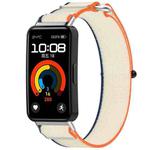 For Huawei Band 9 NFC Loop Nylon Hook and Loop Fastener Watch Band(Orange Beige)