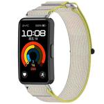 For Huawei Band 9 Loop Nylon Hook and Loop Fastener Watch Band(Yellow Gray)