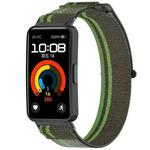 For Huawei Band 8 Loop Nylon Hook and Loop Fastener Watch Band(Blackish Green)