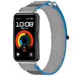 For Huawei Band 8 Loop Nylon Hook and Loop Fastener Watch Band(Blue Gray)