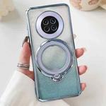 For Huawei Mate 30 Rotation MagSafe Holder Gradient Glitter TPU Phone Case(Sierra Blue)