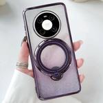 For Huawei Mate 40 Rotation MagSafe Holder Gradient Glitter TPU Phone Case(Night Purple)