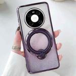 For Huawei Mate 40 Pro Rotation MagSafe Holder Gradient Glitter TPU Phone Case(Night Purple)